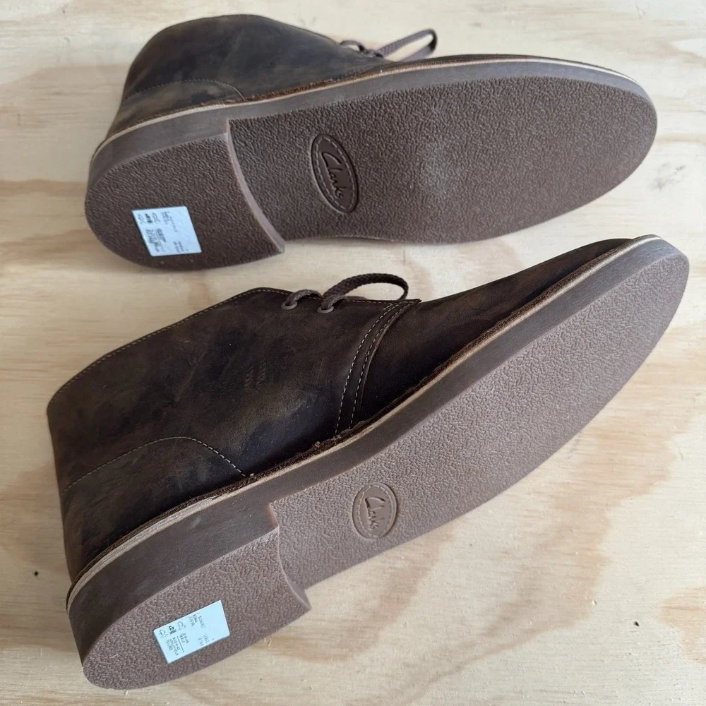 Clark's Men's Size 10.5 Bushacre 2 Chukka‎ Brown Lace Up Boot